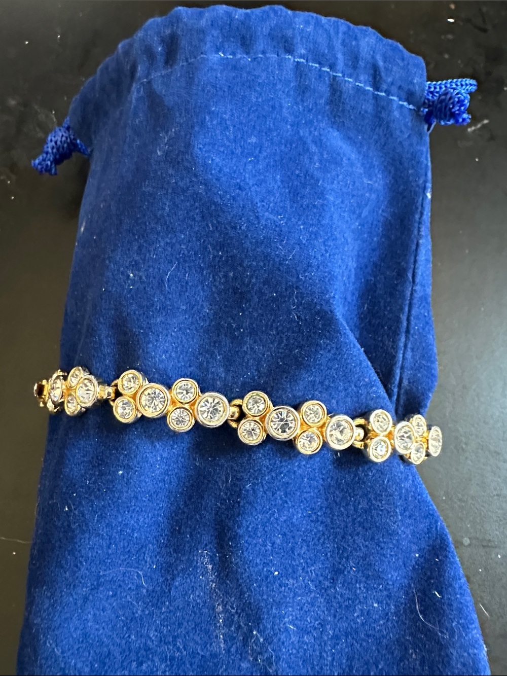Gold Crystal Bezel Station Bracelet - Women Jewelry
